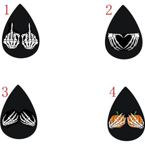 Skeleton Boob Hands 8 PCS/4 Pairs Halloween Printed Earrings Halloween Boob hands Accessories Wholesale