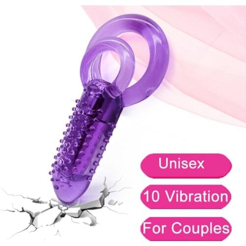10 Speeds Bullet Anal Vibrator Unisex Double cock Rings For Penis Vibrator Sex Toys For Men Woman Masturbator Erotic Adult Toy
