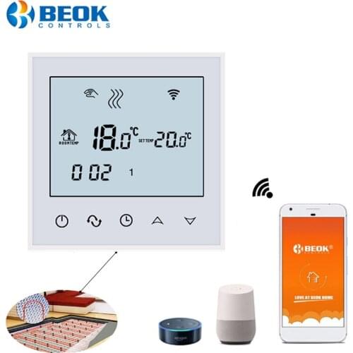 Beok Smart Wifi Thermostat for Electric Floors Heating with Programmable Function Thermoregulator with Google Home Alexa