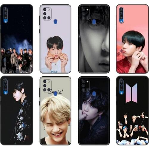 Black tpu Case For Samsung Galaxy A50 50S A30S A21S A31 A41 A51 A71 M21 M30S S10 LITE Rap RM JIMIN JIN SUGA J HOPE V JUNG KOOK