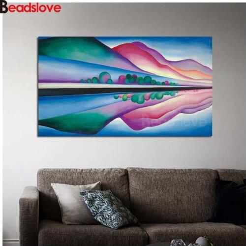 Abstract Mountain Line Reflection Diamond Painting Diamond Embroidery sale full Mosaic 3d picture of rhinestones decoration home