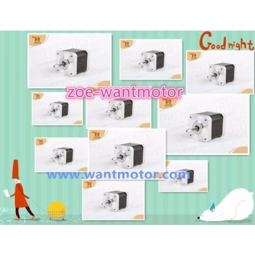 EU&USA free!10PCS Nema 17 Wantai Stepper Motor,42BYGHW811L20P1-X2, 4800g.cm,2.5A ,flat shaft, 3D Reprap I3 Printer