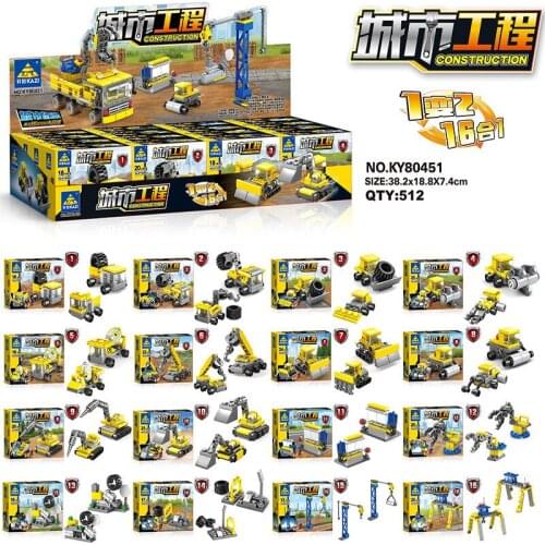 City Engineering Bulldozer Crane Technic Car Truck Excavator Roller Building Blocks Bricks City Construction Military Toys