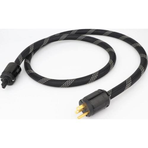 Hi-end PCOCC Copper EU Power Cable P-029+C-029 power plug connector jack Wire Extension power cable schuko audiophile cable