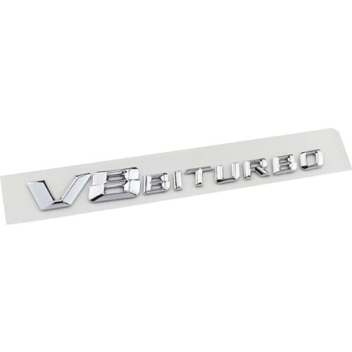 Chrome V8 Biturbo for E63 SL63 ML63 G63 Fender Emblem Badge Sticker