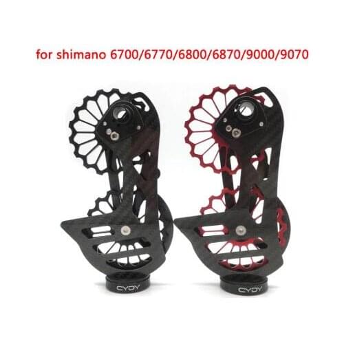 Bicycle carbon fiber ceramic rear derailleur 17T pulley Guide Wheel for Shimano 6700 6770 6800 6870 9000 9070 bike accessories