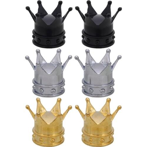 2pcs Bicycle Tire Valve Cap Crown Shape Bike Dustproof Tyre Wheel Airtight Stem Air Valve Caps Cover