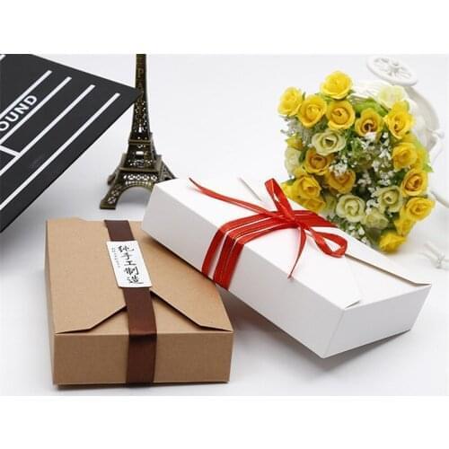 19.5*12.5*4cm White/brown kraft Paper envelope Box for candy/food/wedding/jewelry gift box packaging display boxes 500pcs/lot