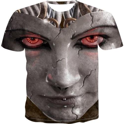 2021 Hot-Selling Fashion Mens and Womens Short-Sleeved Summer Tops 3D Clown Horror Print T-Shirt Round Neck Reathable Shirt