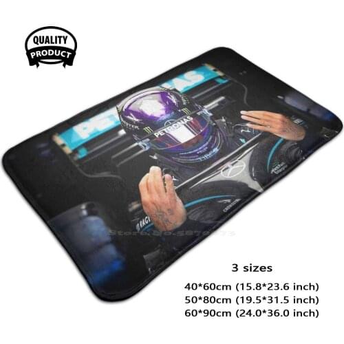 Lewis Getting Ready To Race For The 2020 Hungarian Grand Prix Comfortable Door Mat Rug Carpet Foot Pad Racecar Racing Racecars