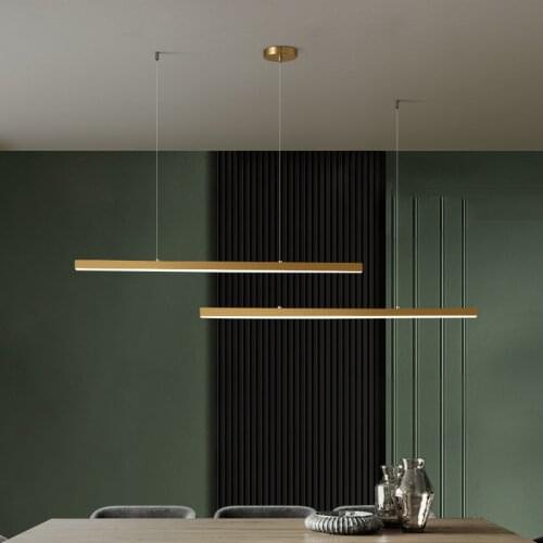 All copper modern minimalist office strip restaurant bar Nordic black minimalist front desk long chandelier