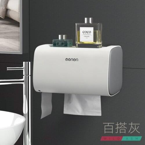 New Punch-free toilet tissue box toilet waterproof double-layer paper roll holder waterproof paper bathroom