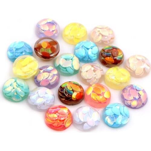 New Fashion 40pcs 12mm Mix Colors Four seasons Falling leaves Style Flat back Resin Cabochon For Bracelet Earrings accessories
