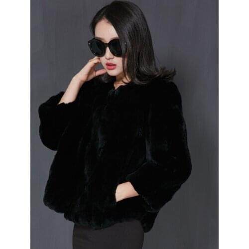 Real Rex Rabbit Fur Coat Natural Fur 2020 Korean Fashion Autumn Winter Jacket Women Genuine Fur Coats Plus Size 336200