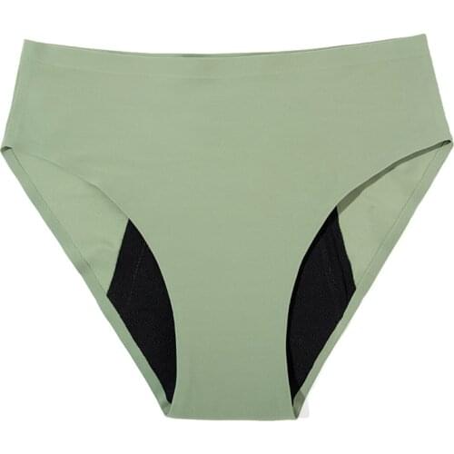 Green Seamless Period Panties 50ml Absorption Menstrual Women Underwear Four-Layer Leakproof Menstruel Women Period Underwear