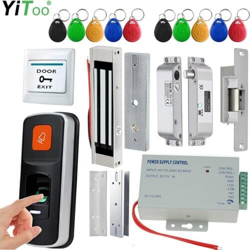 Upgraded Door Access Control Kit Fingerprint Biometric RFID Smart Door Lock Keyless Entry for Wooden Door Metal Door Glass Door