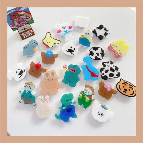 Universal cute ins bear rabbit Irregular foldable stand holder expanding mobile phone bracket for iPhone Redmi Huawei Samsung
