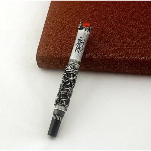 High Quality JINHAO Black Dragon Embossed F Nib Fountain Pen Stationery School & Executive Writing Pens