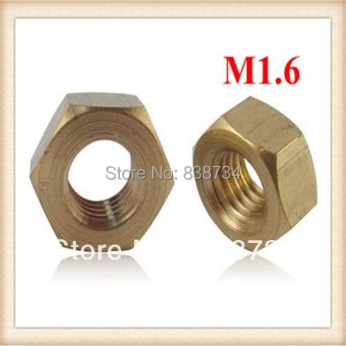 High quality hex nut m1.6 hex brass nut (50PCS/BAG)