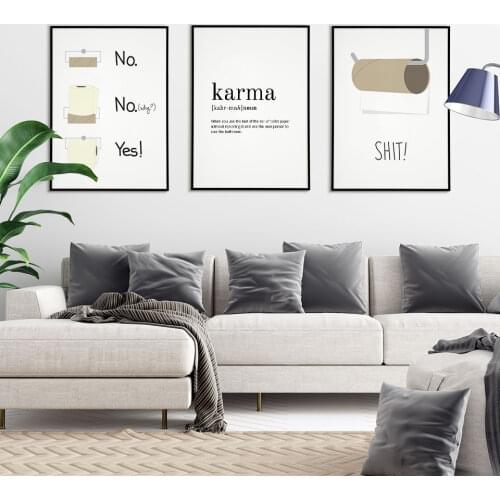 Funny Bathroom Poster Nordic Canvas Painting Humor Wall Art Pictures For Living Room Modern Home Decorative Prins On The Wall