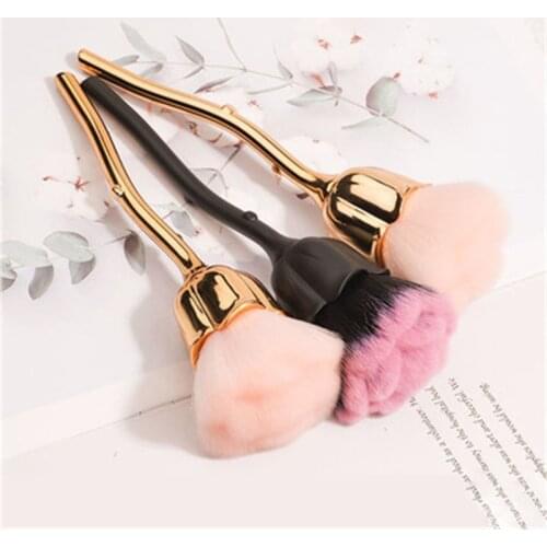 Rose Nail Art Dust Brush For Manicure Beauty Brush Blush Powder brushes Fashion Gel Nail Accessories Nail Material Tools