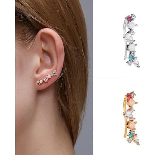 1 Pair Sweet Women Fashion Stud Earrings for Women Jewelry Crystal Piercing Earring Jewellery Womens Ear Cuffs