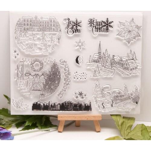 Winter snow scene Transparent Clear Silicone Stamp/Seal for DIY scrapbooking/photo album Decorative clear stamp sheets