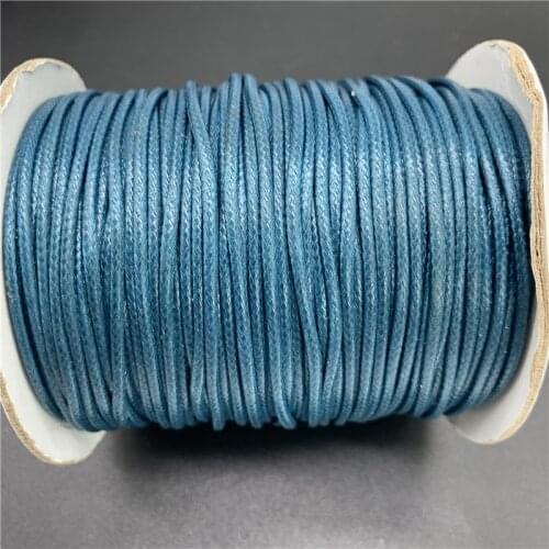 0.5mm 0.8mm 1mm 1.5mm 2mm Peacock Blue Waxed Cotton Cord Rope Waxed Thread Cord String Strap Necklace Rope For Jewelry Making