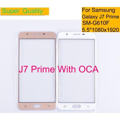 10Pcs/Lot For Samsung Galaxy J7 Prime G610F G610 Touch Screen Panel Front Outer LCD Glass With OCA Glue Replacement