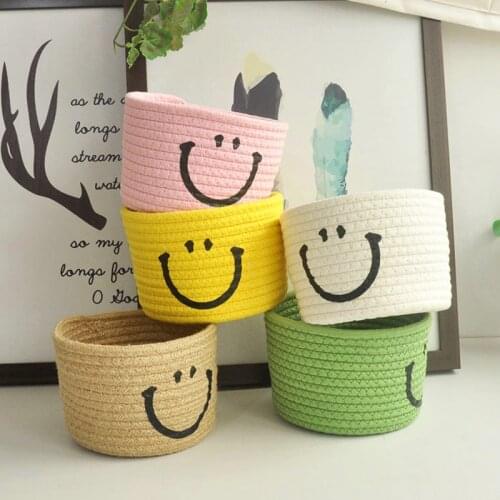 15*12CM Hand Woven Storage Basket Kids Toys Desktop Organizer Sundries Storage Box Laundry Baskets Key Change Storage Box