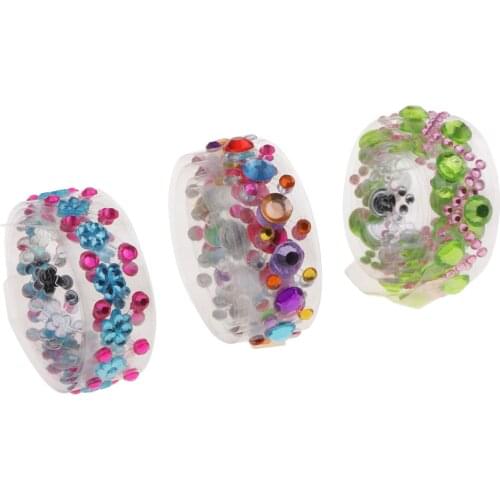 3 Rolls Self-Adhesive Rhinestones DIY Sticker Tape for Scrapbooking Craft Phone Car Decoration Glitter Gem Crystals