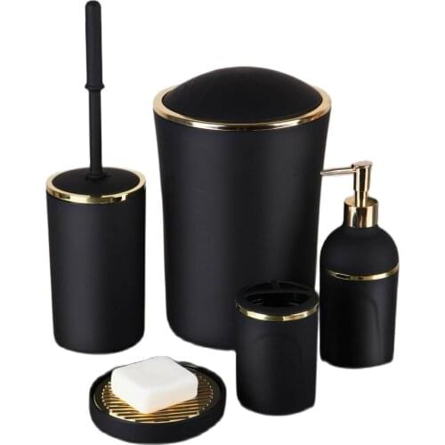 Luxury HOME BATHROOM ACCESSORIES 5 PIECES BATHROOM SET MATERIAL LIQUID SOAP TRASH CAN DISPENSER,SOLID SOAP bathroom accessories