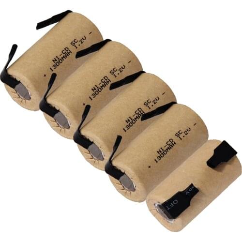 Lowest price 5 piece SC battery 1.2v batteries rechargeable 1300mAh nicd battery for power tools akkumulator