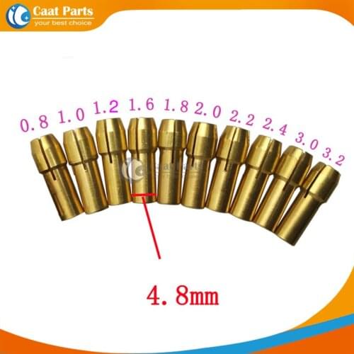 Free shipping! 10pcs, New Copper chuck for dremel Electric grinder 0.8 mm -3.2 mm Electric grinding sandwich