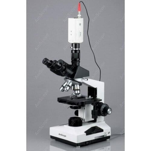 Biological Video Compound Microscope--AmScope Supplies 40X-1600X Professional Biological Video Trinocular Compound Microscope