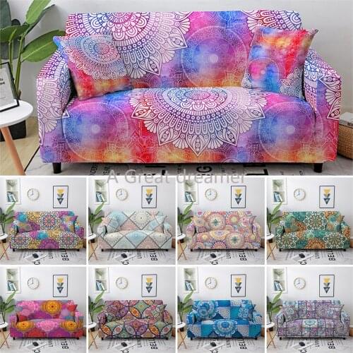 Fashion 3D Mandala Sofa Cover Color Elastic Bohemian Sofa Slipcover Couch Cover For Living Room Sofa Towel Cover 1-4 seater