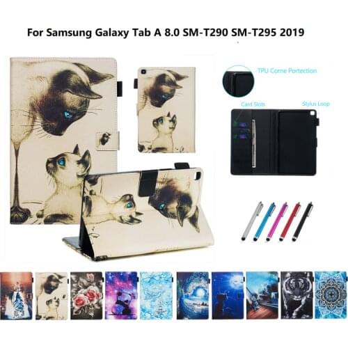 Tablet Case For Samsung Galaxy Tab A 8.0 2019 SM T290 T295 T297 Funda Smart Auto Wake Up Cover For SM-t290 Protective Shell