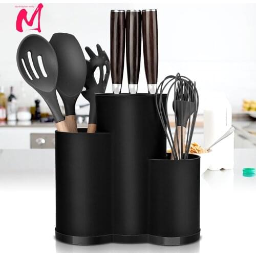 Knife holder Multi-Function Utensil Holder Knife Block PP Flatware Drainer Storage Box Spoon Fork Kitchen Organizer Rack
