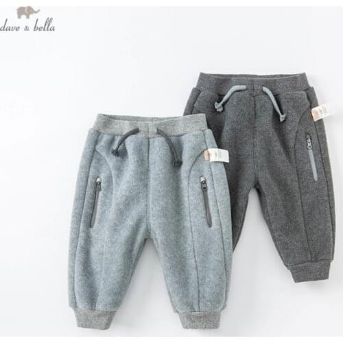 DBS20489 dave bella winter baby boys fashion solid pockets pants children full length kids boy pants infant toddler trousers