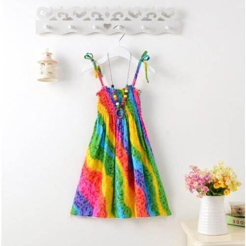 Children Girl Dress Summer Girls Clothing Cotton Sleeveless Flower Kids Summer Dresses For Baby Clothes Girls Bohemian Dresses
