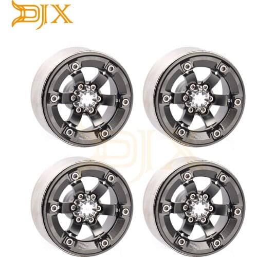 DJX 1.9 Inch CNC Alloy 6 Spoke Wheel Rims High Mass Type for 1/10 RC Crawler Axial SCX10/SCX10 II 90046 Traxxas TRX-4 D90