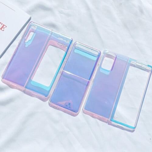 For Samsung Galaxy Z Fold 2 Fold2 5G Light Purple Silicone Soft TPU Case For Samsung Galaxy Z Flip Back Cover