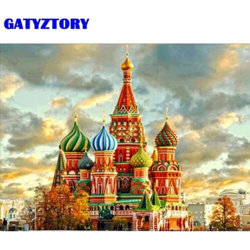 GATYZTORY DIY Full Square /Round Diamond Painting Princess and Castle Diamond Embroidery Mosaic Sale Landscape Handmade Gift Wal