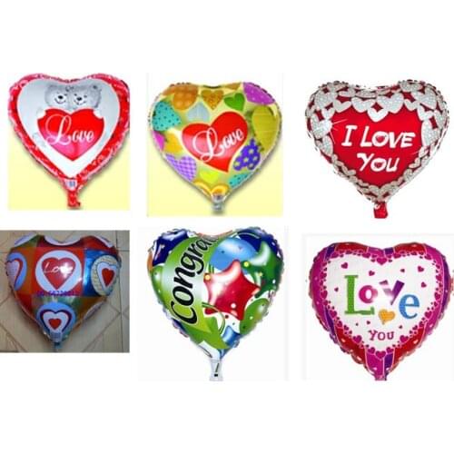18 inch colorful heart foil mylar helium Balloons for Birthday Wedding Party Decoration lover