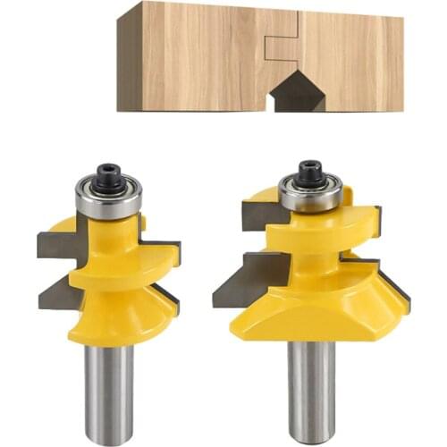 Combined tongue v groove floor cutter with common wood shank router cutter 12.7mm tenon bit
