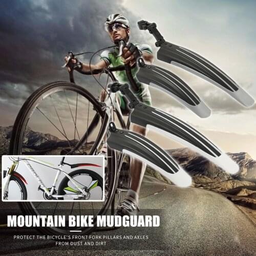 2pcs Mountain Bicycle Splash Fender Guard Set MTB Bike Rear Front Mudguard Cycling Riding Accessories for 20-26 inch Bike