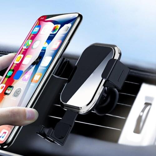Car Air Outlet Metal Mirror Non-Slip 360-Degree Rotating Phone Bracket Holder