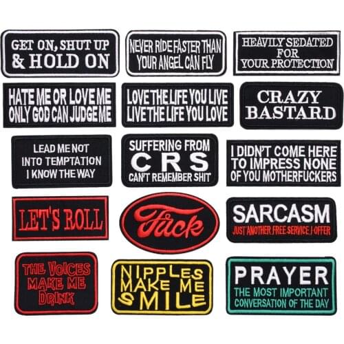 Fashionable Simple English Letter Rectangle Embroidery Patch Bag Clothing Accessories Cloth Label