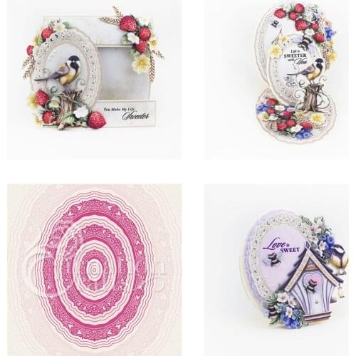 Oval print background Metal cutting dies cross stitch scrapbooking diesstencil Holiday card christmas new cutting dies for 2021