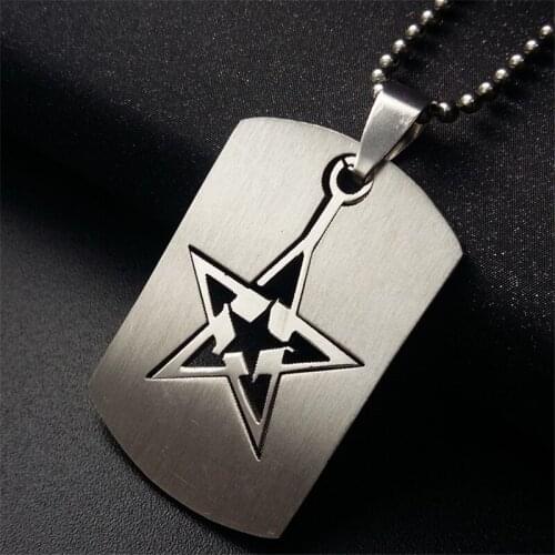 RONGQING 10pcs/lot wholesale cosplay 316L Stainless steel necklace for women Men Gift Titanium steel Five-pointed star necklace